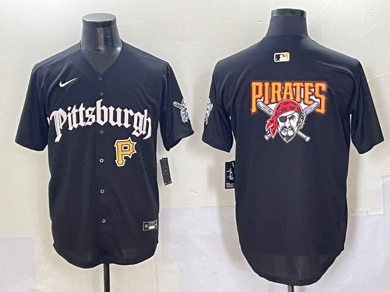 Men 2025 Pittsburgh Pirates Blank Black Five generations Joint Name Nike MLB Jersey style 3->pittsburgh pirates->MLB Jersey